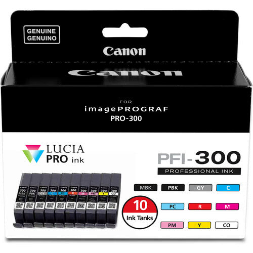 Canon PFI-300 Ten Color Ink Tank Pack F/PRO 300