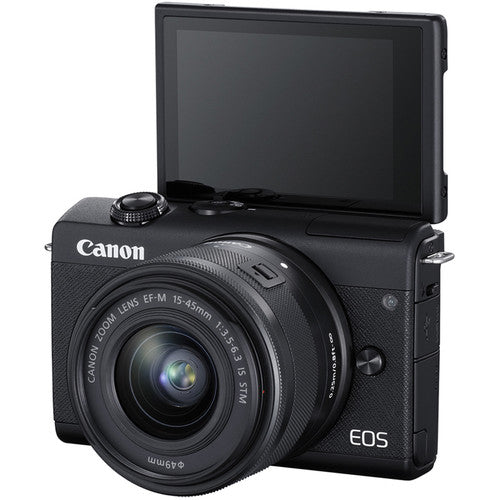 Canon EOS M200 Mirrorless Camera, EF-M 15-45mm f/3.5-6.3 IS STM Lens, Black