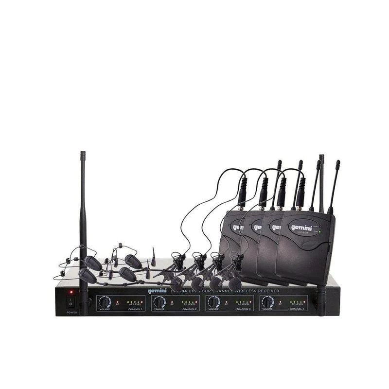 Gemini UHF-04HL Four channel UHF Wireless system - headset/lavalier