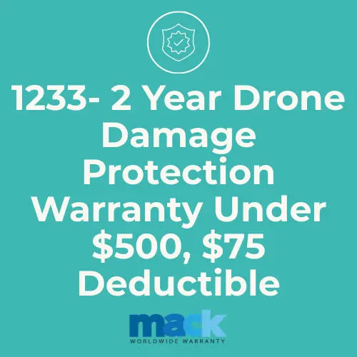 1233 2 Year Drone Damage Protection Warranty Under $500, $75 Deductible - AVC photo video store