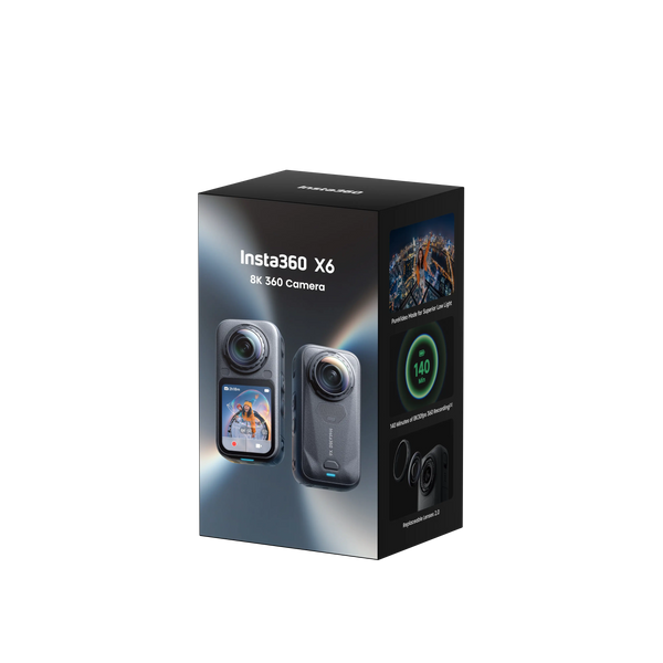 Insta360 X6 360º 8K Camera Standard Bundle, Midnight Black