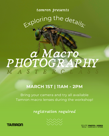 March 1st Saturday - Tamron Presents : A Macro Photography Masterclass