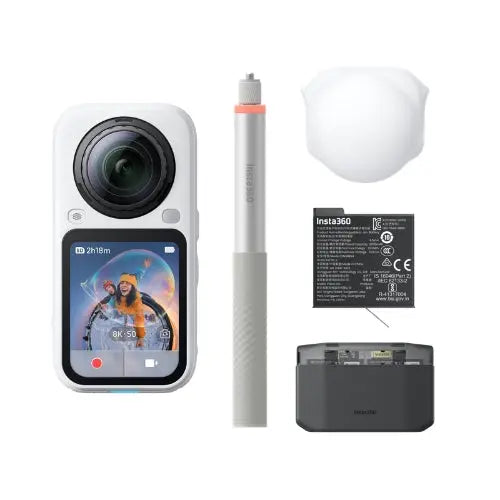 Insta360 X6 360º 8K Camera Essentials Bundle, Artic White