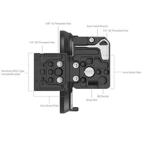 Kit de placa de montaje horizontal-vertical giratoria SmallRig 4300 para cámaras Canon de la serie R seleccionadas 