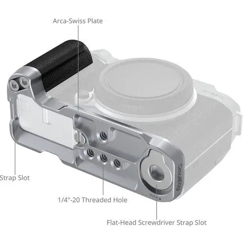 SmallRig 4875 L-Shape Mounting Plate with Silicone Handle for FUJIFILM X-M5 (Silver)