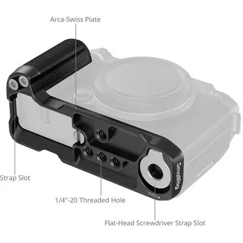 SmallRig 4876 L-Shape Mounting Plate with Silicone Handle for FUJIFILM X-M5 (Black)