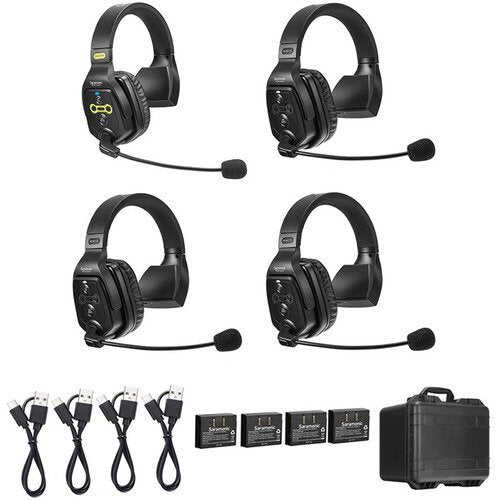 Saramonic WiTalk-WT4S 4-Person Full-Duplex Wireless Single-Ear Headset Intercom System (1.9 GHz)