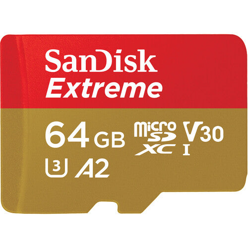 SanDisk SDSQXAH064GGN6MA 64GB Extreme UHS-I microSDXC Memory Card with SD Adapter