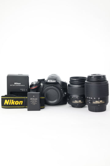 Nikon D3200/DUALLENS/81523 D3200 + AF-S 18-55mm f/3.5-5.6G ED II + AF-S 55-200mm f/4-5.6G ED, Used