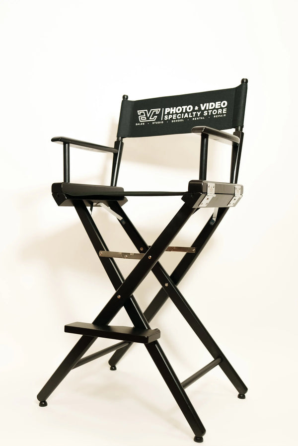 PREMIUM Medium Director's Chair (24", Black Frame, Black Canvas) - AVC photo video store