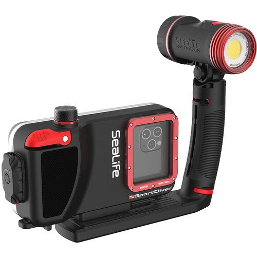 SeaLife SportDiver Pro 2500: Caixa subaquática para iPhone e kit de bandeja de luz 