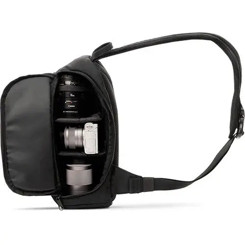 Mochila bandolera para cámara Canon 100S, negra