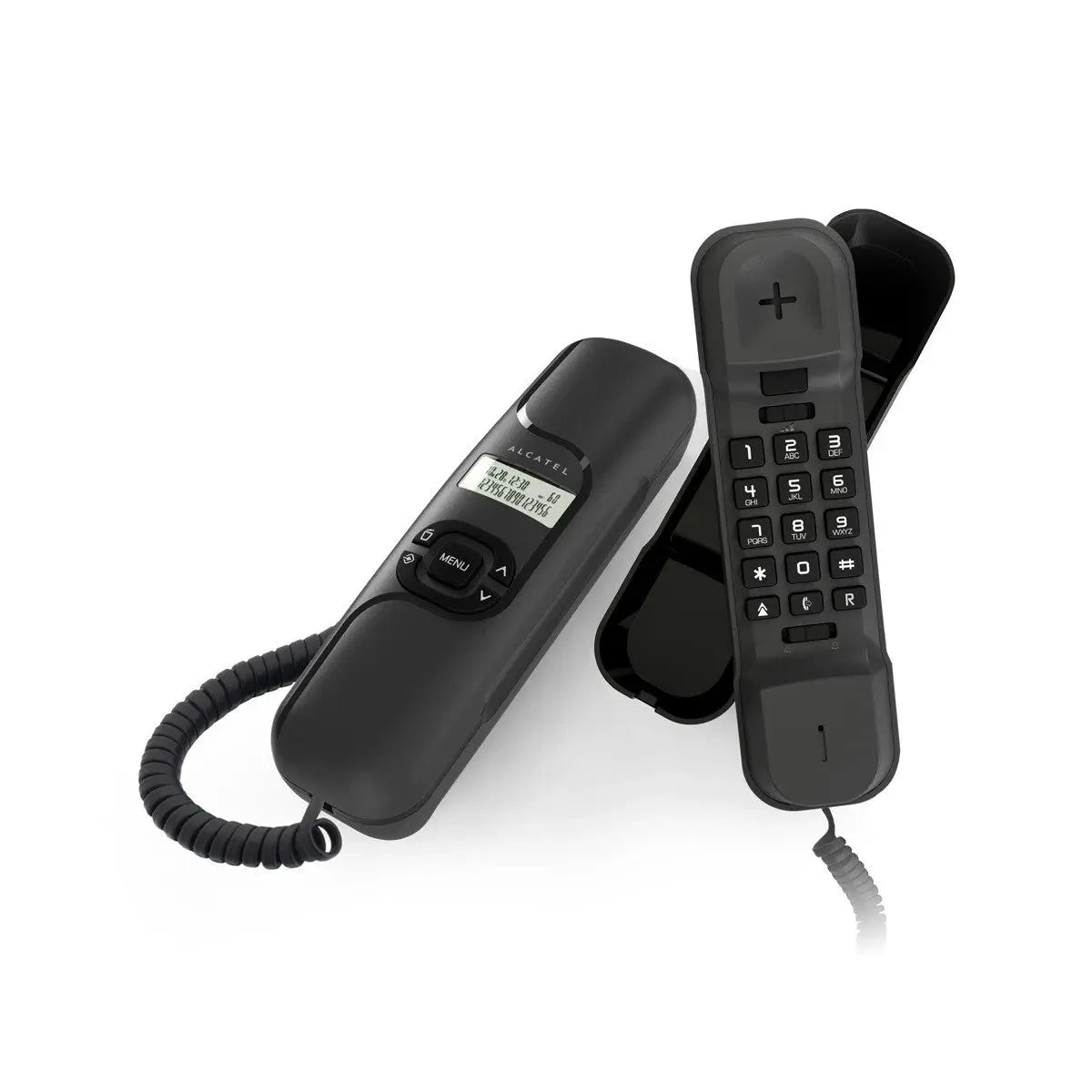 Alcatel T 16 Black Ultra Compact Corded Landline Phone With Numeric Alcatel T 16 Black Ultra Compact Corded Landline Phone With Numeric