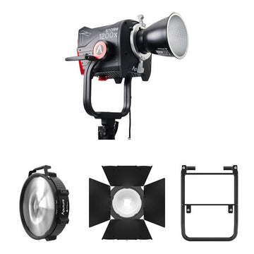 Aputure STORM 1200x Cine Kit with Skid Support, Fresnel, and Barndoors