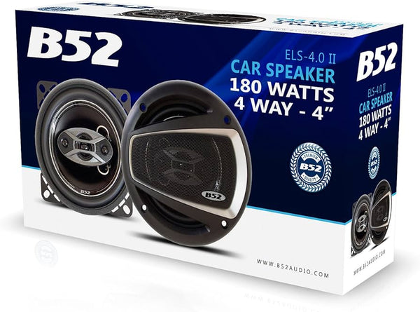 B52CarAudio ELS 4.0 II 360W 4-Inch 4-Way Car Speaker (Pair)