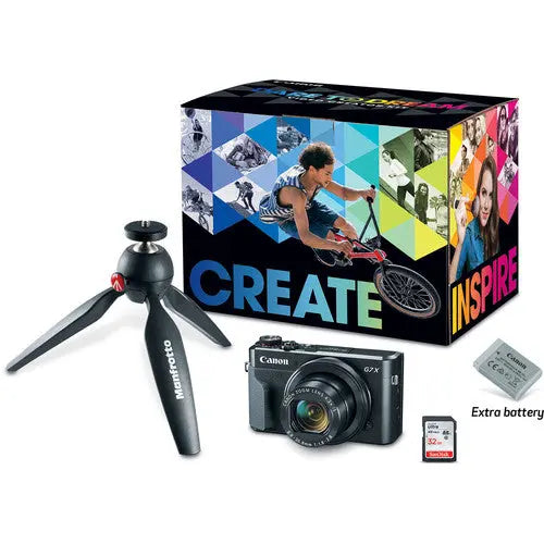 Canon PowerShot G7X Mark II Digital Camera Video Creator Kit - AVC photo video store