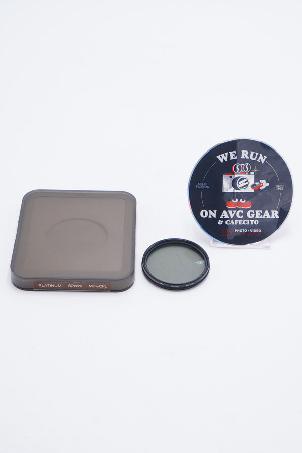Platinum 52mm Circular Polarizer Lens Filter, Used