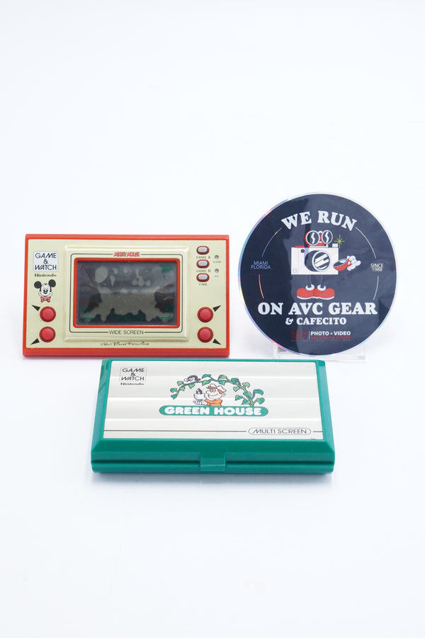 Nintendo Game & Watch Green House Multi Screen and Mickey Mouse Wide Screen Bundle, Used (FOR PARTS)