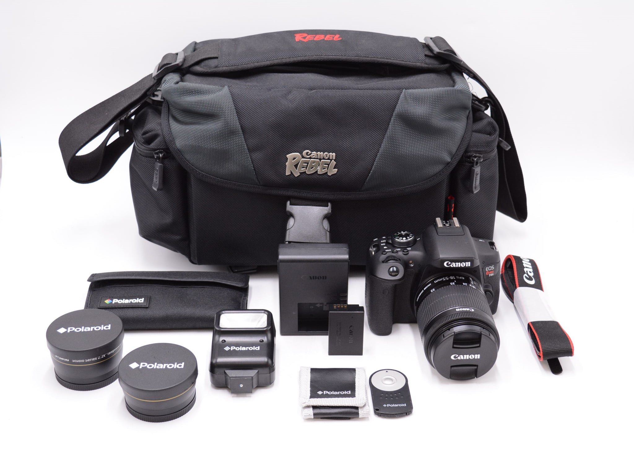 Canon REBELT6I/1855/14423 EOS REBEL T6i DSLR Camera W/18-55mm f3.5-5.6 IS STM + Bag, Used