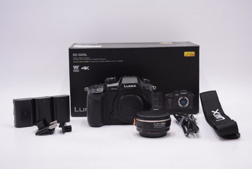 Panasonic DCGH5/05116 Lumix DC-GH5 Mirrorless Camera W/Fotodiox Pro EF-MFT Smart AF Mount Adapter, Used