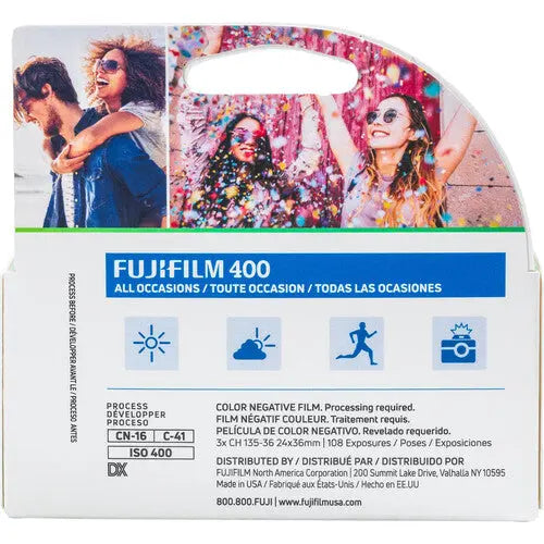Película Fujifilm 4003Pk 400-36 (paquete de 3, 108 exposiciones)