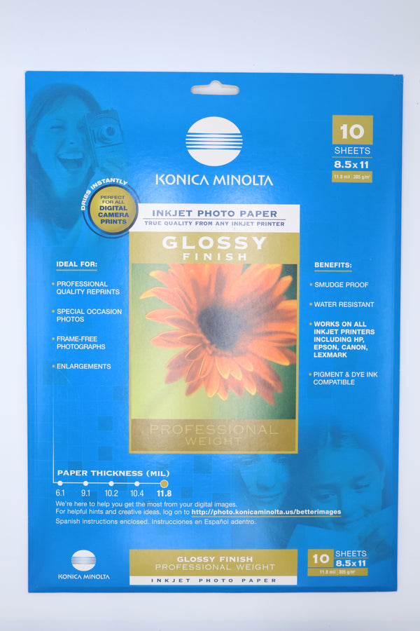 Konica Minolta Inkjet Photo Paper Glossy Finish (8.5 x 11)