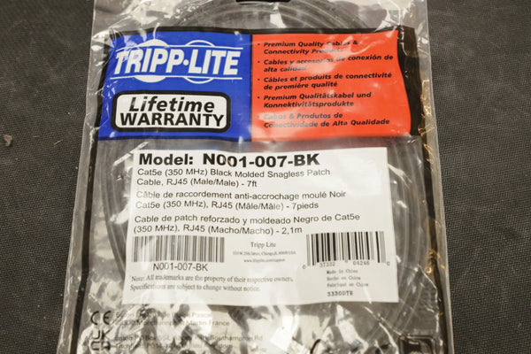 TRIPPLITE CAT5E-04246 Tripp Lite series Cat5e 350 MHz (UTP) Ethernet Cable (RJ45 M/M), PoE - Black, 7 ft - AVC photo video store