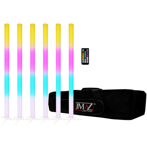 JMAZ Lighting Galaxy Tube Wireless 3.3' RBG LED Tube Light Kit (6-Pack)