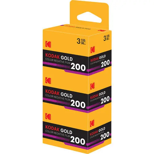 Kodak Eastman GOLD 200 Color Negative Film (35mm Roll Film, 36 Exposures, 3-Pack) - AVC photo video store