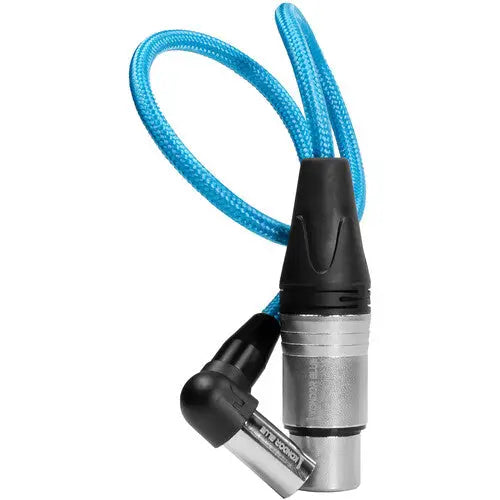 Kondor Blue Right-Angle Mini-XLR Male to XLR Female Cable for BMPCC 6K Pro & Canon C70 (17") - AVC photo video store