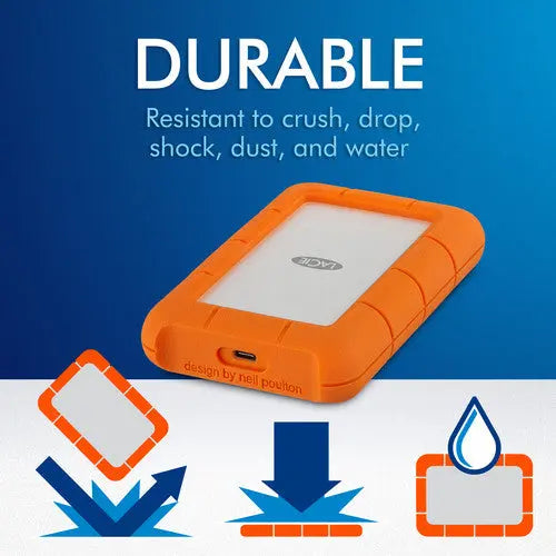 LaCie 5TB Rugged USB-C 3.2 Gen 1 External Hard Drive - AVC photo video store