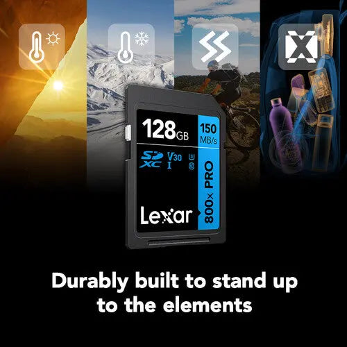 Lexar 128GB High-Performance 800x PRO UHS-I SDXC Memory Card (BLUE Series) - AVC photo video store