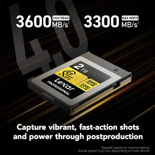 Lexar 2TB Professional GOLD CFexpress 4.0 Type B Memory Card - AVC photo video store