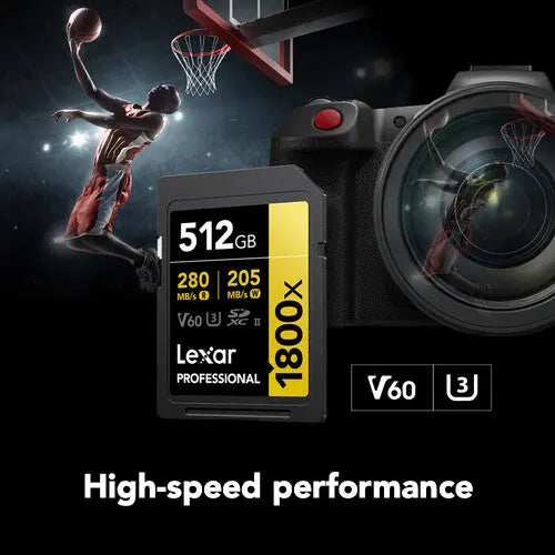 Lexar 512GB Professional 1800x UHS-II SDXC Memory Card (GOLD Series) - AVC photo video store