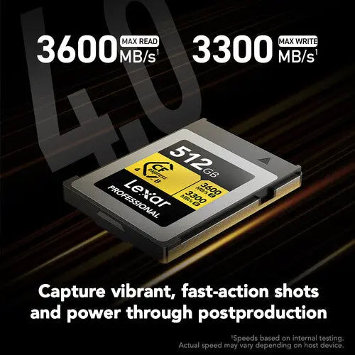 Lexar 512GB Professional GOLD CFexpress 4.0 Type B Memory Card - AVC photo video store