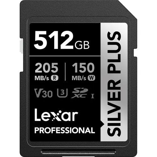 Lexar 512GB Professional SILVER PLUS UHS-I SDXC Memory Card - AVC photo video store