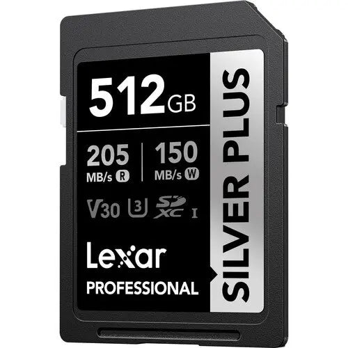 Lexar 512GB Professional SILVER PLUS UHS-I SDXC Memory Card - AVC photo video store