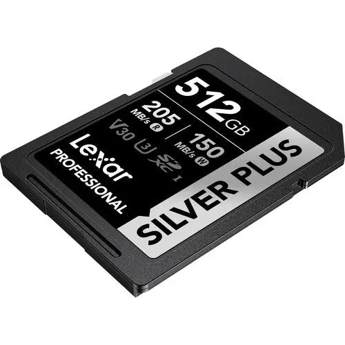 Lexar 512GB Professional SILVER PLUS UHS-I SDXC Memory Card - AVC photo video store