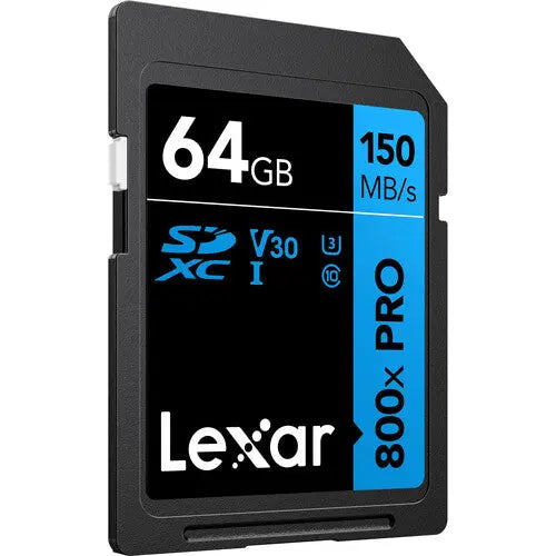 Lexar 64GB High-Performance 800x PRO UHS-I SDXC Memory Card (BLUE Series) - AVC photo video store