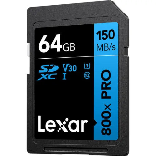 Lexar 64GB High-Performance 800x PRO UHS-I SDXC Memory Card (BLUE Series) - AVC photo video store