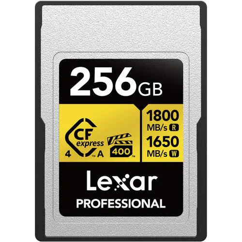 Lexar 256GB Professional GOLD CFexpress 4.0 Type A Memory Card, 1800MB/s 1650MB/s - AVC photo video store