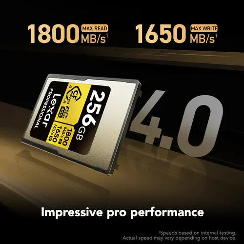 Lexar 256GB Professional GOLD CFexpress 4.0 Type A Memory Card, 1800MB/s 1650MB/s - AVC photo video store