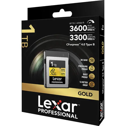Lexar 1TB Professional GOLD CFexpress 4.0 Type B Memory Card - AVC photo video store