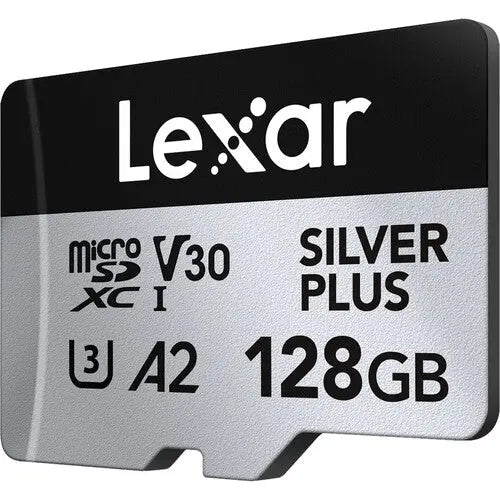 Lexar 128GB Professional SILVER PLUS UHS-I microSDXC Memory Card with SD Adapter - AVC photo video store