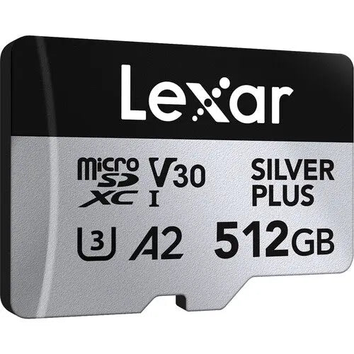 Lexar 512GB Professional SILVER PLUS UHS-I microSDXC Memory Card with SD Adapter - AVC photo video store