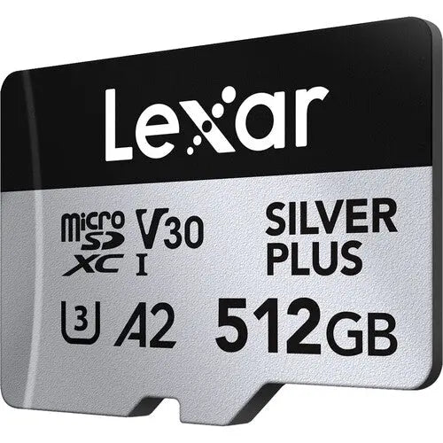 Lexar 512GB Professional SILVER PLUS UHS-I microSDXC Memory Card with SD Adapter - AVC photo video store