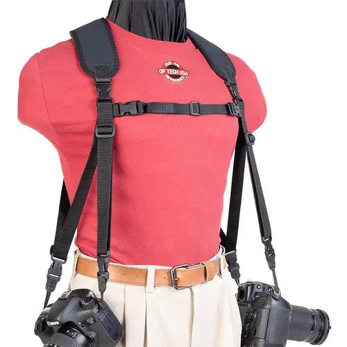 OP/TECH USA Dual Harness Uni-Loop Version (Extra Long, Black) - AVC photo video store