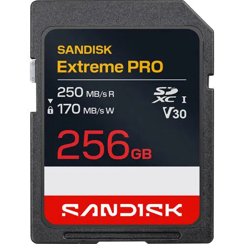 SanDisk SDSDXXJ-256G-GSCIN 256GB Extreme PRO UHS-I SDXC Memory Card, V30, 250/170 MB/s