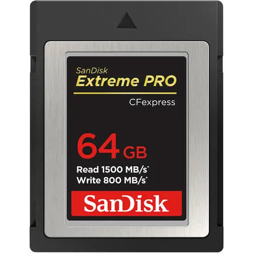 SanDisk SDCFE-064G-GN4NN 64GB Extreme PRO CFexpress Type B Memory Card, 1500/800 MB/s - AVC photo video store