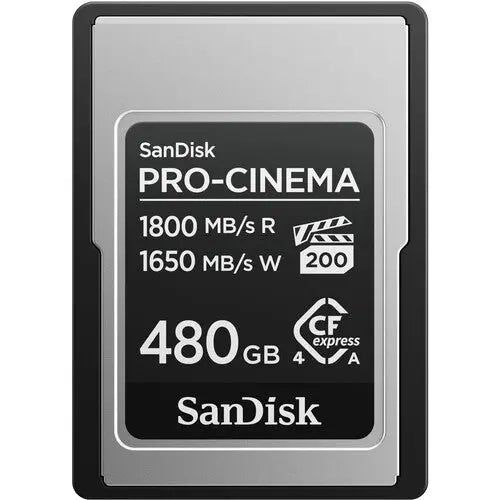 SanDisk SDCFEA-480G-GN4NN 480GB PRO-CINEMA CFexpress Type A Memory Card, 1800/1650 MB/s - AVC photo video store